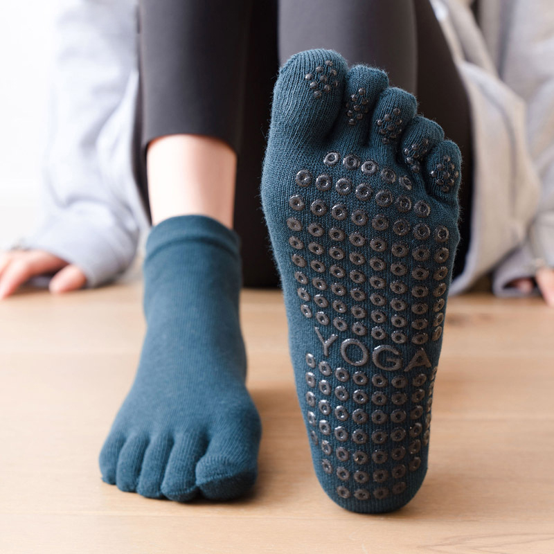 Medias Para Pilates Y Yoga - 5つま先の滑り止めソックス,通気性,滑り止め,綿,ヨガ,バレエ,フィットネス,スポーツ用
