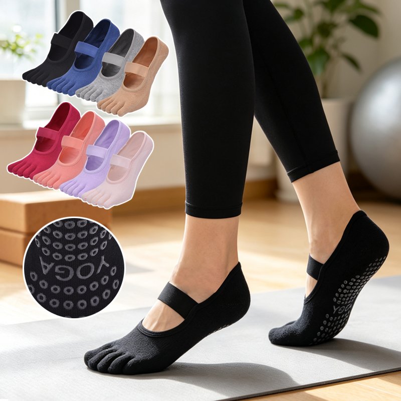 レディース用、5本指タイプ、滑り止め加工のピラティスソックス - Medias Para Pilates Y Yoga のレビューと価格