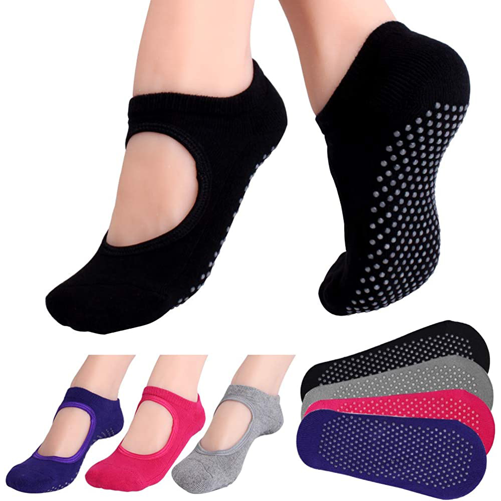 バックレスノンスリップフィットネスピラティスソックス綿女性ス - Medias Para Pilates Y Yoga のレビューと価格