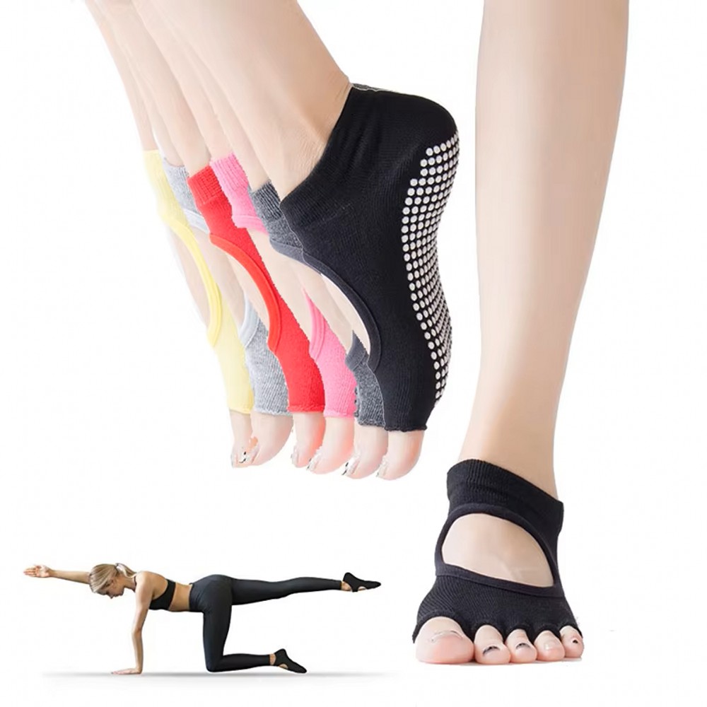 背中が開いた五本指タイプのヨガソックス。通気性に優れた、ピラ - Medias Para Pilates Y Yoga のレビューと価格